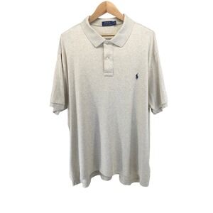 Polo Ralph Lauren Mens 3XB Polo Shirt Heathered Beige Short Sleeve Pony Classic